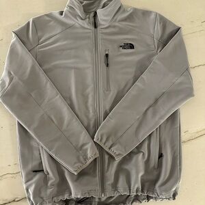 North Face Jacket Mens XL Gray Full Zip Outdoor Hiking WindWall Softshell